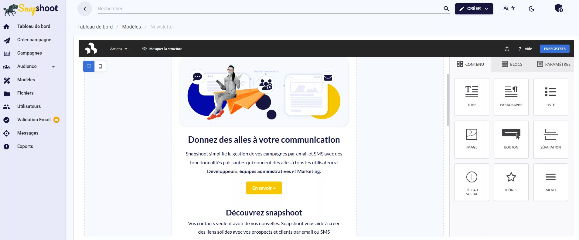 Modèle pour email marketing